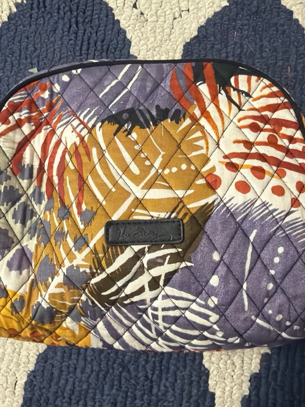 Quilted Floral Cosmetic Pouch - Multi